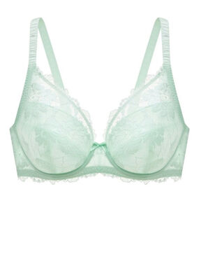 Understance Annette FlexWire Padded Plunge Lace Bra Aqua 40D